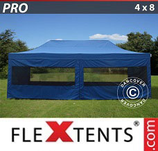 Racing tent 4x8 m Blue, incl. 6 sidewalls