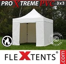 Racing tent 3x3 m White, Incl. 4 sidewalls