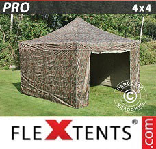 Racing tent 4x4 m Camouflage/Military, incl. 4 sidewalls