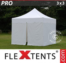 Racing tent 3x3 m White, incl. 4 sidewalls